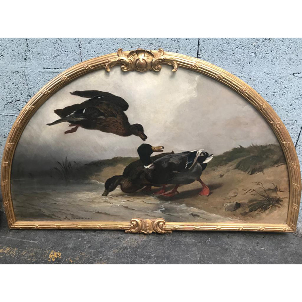 Overdoors with Paintings - Oil on Canvas - Pair