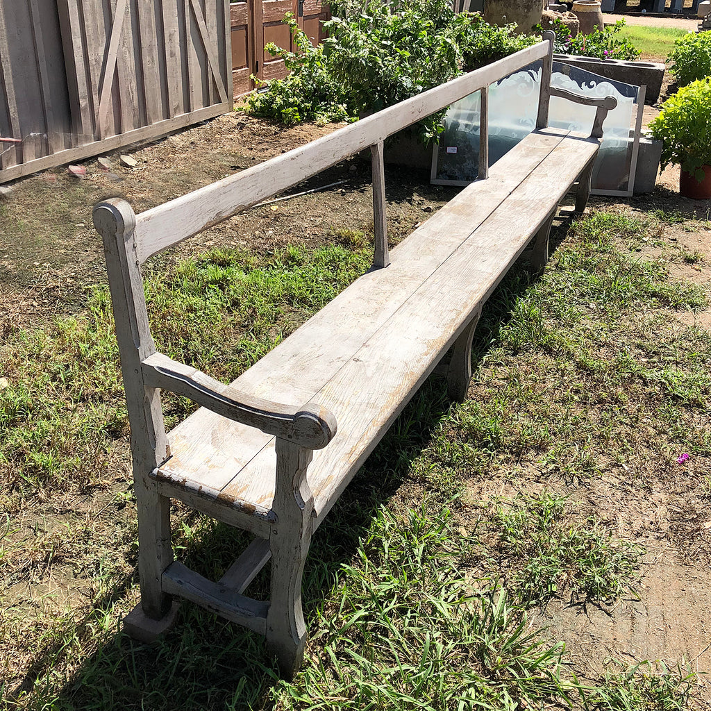 French Oak Bench  with full length oak planks