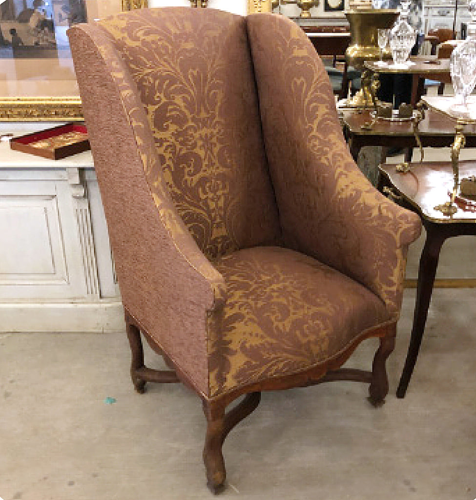 Scandinavian Wing Back Chair Silk Alisanne Wonderland