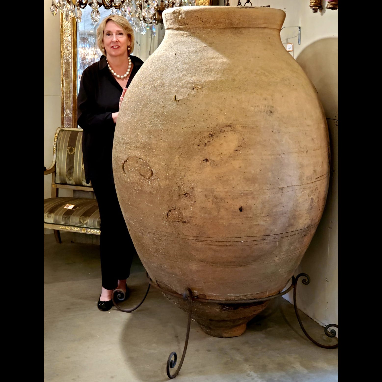 Antique Monumental Wine Jar from Spain - Slim Profile