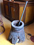 Tree Root Mortar and Hand-Forged Pestle, Very Rare circa 1750