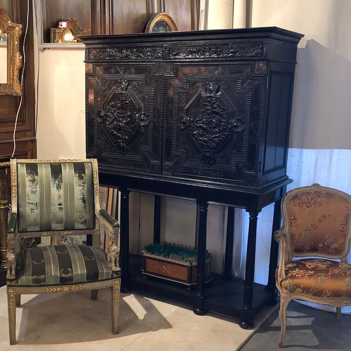 Cabinet for displaying religious artifacts