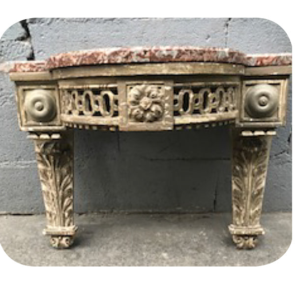 Wood and Marble Presentation Shelf circa 1700s
