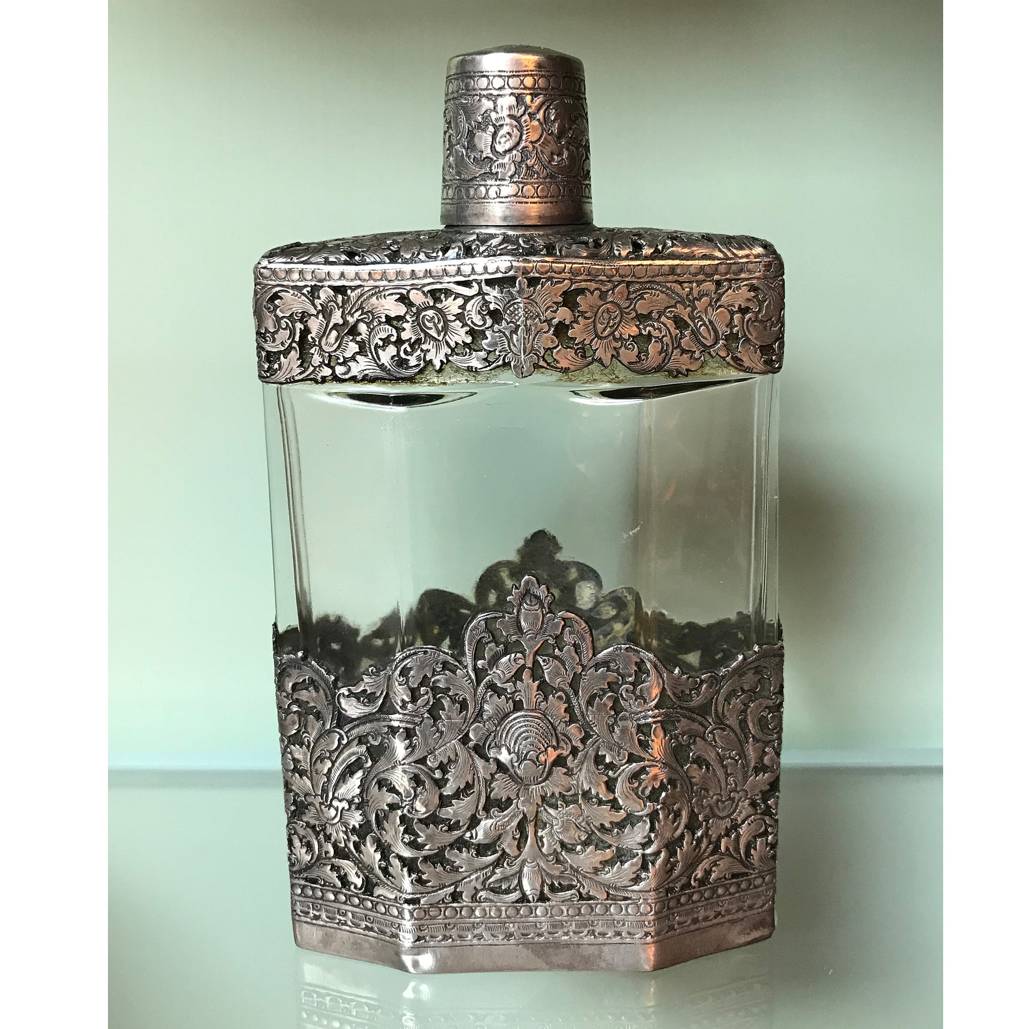 Silver and Crystal Flask